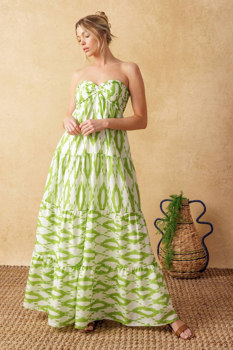 VESTIDO MAXI TEJIDO PÉTALOS DEL TIEMPO