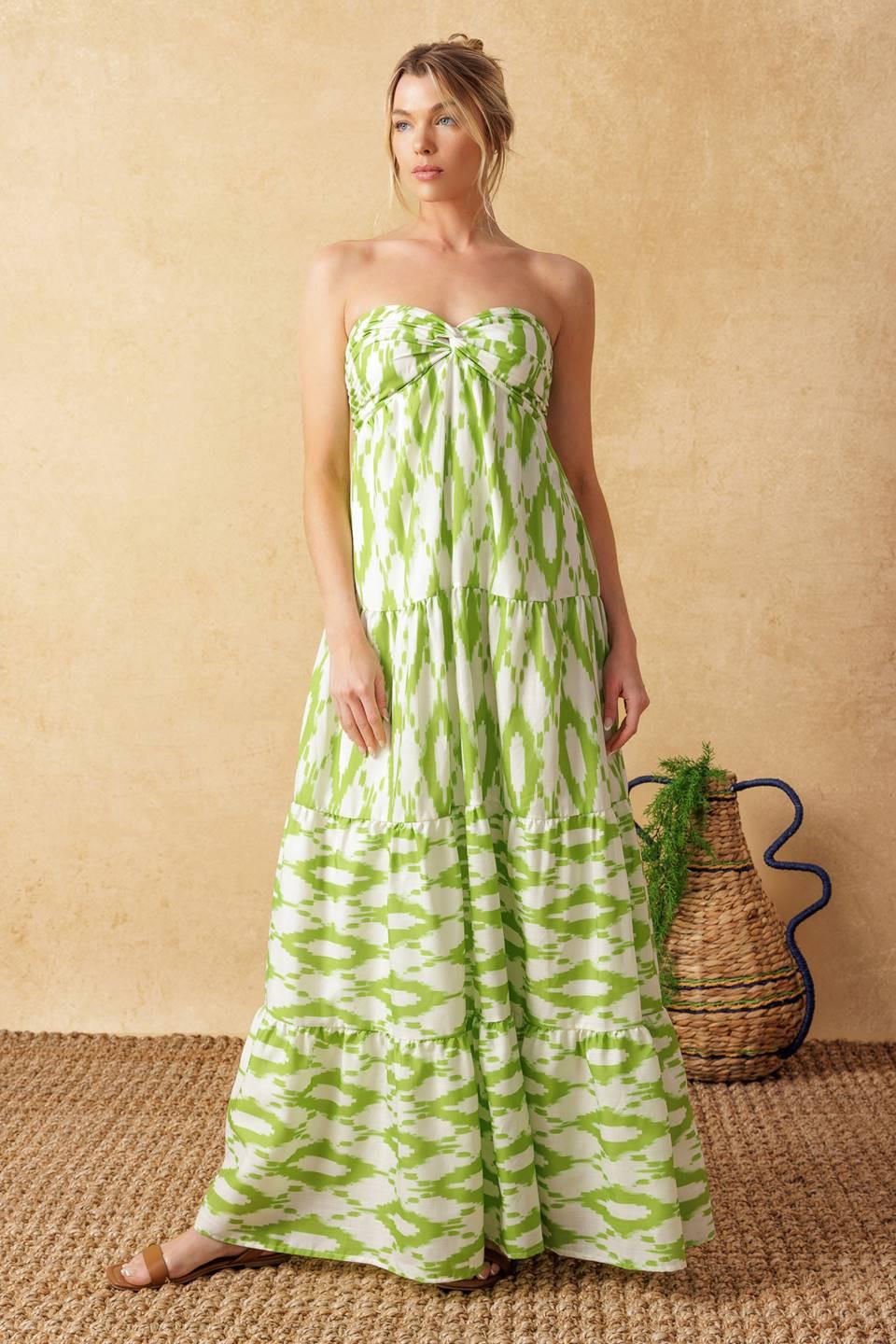VESTIDO MAXI TEJIDO PÉTALOS DEL TIEMPO