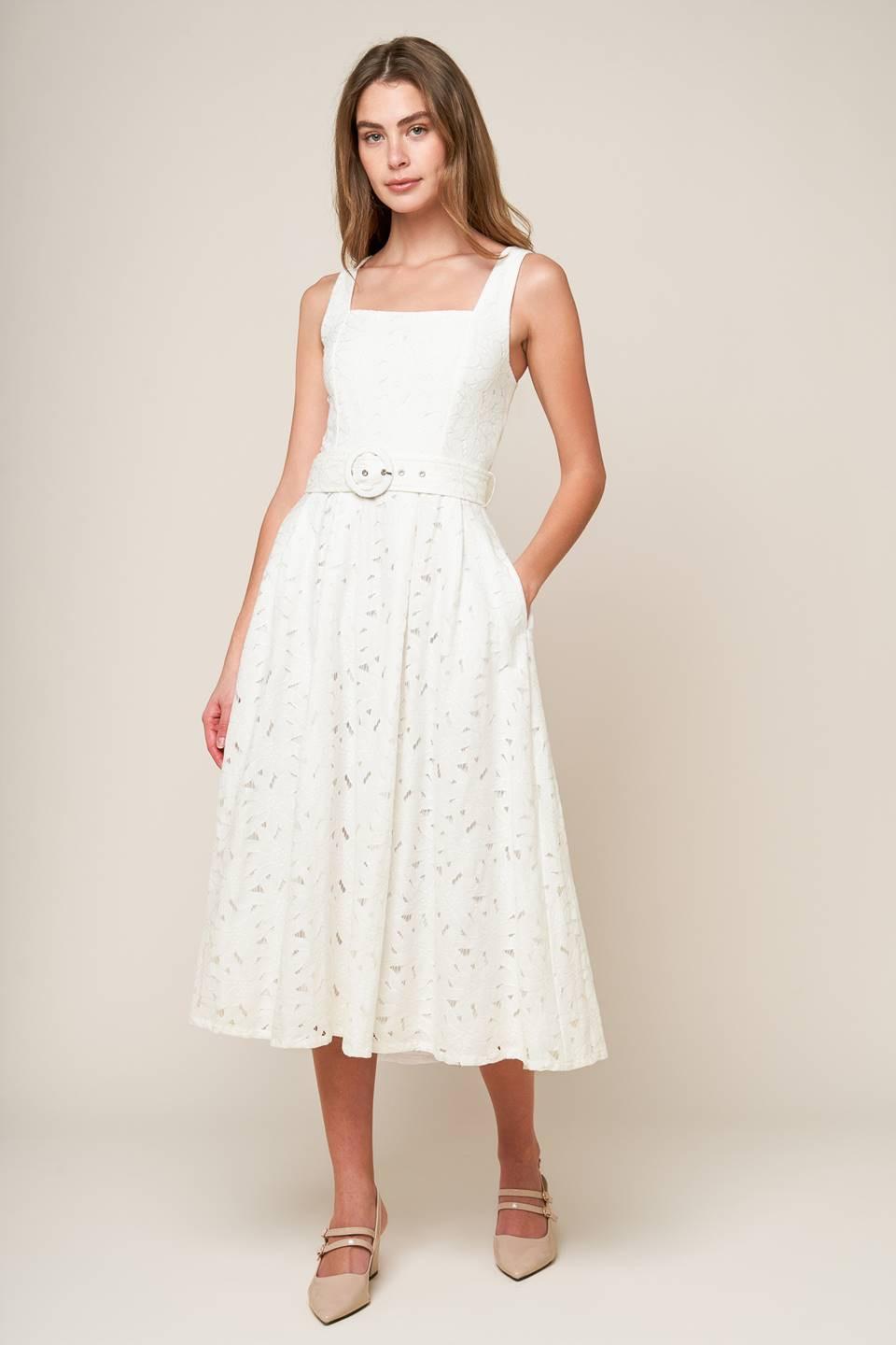VESTIDO MIDI DE ENCAJE TEJIDO DAFFODILS & DAYDREAMS