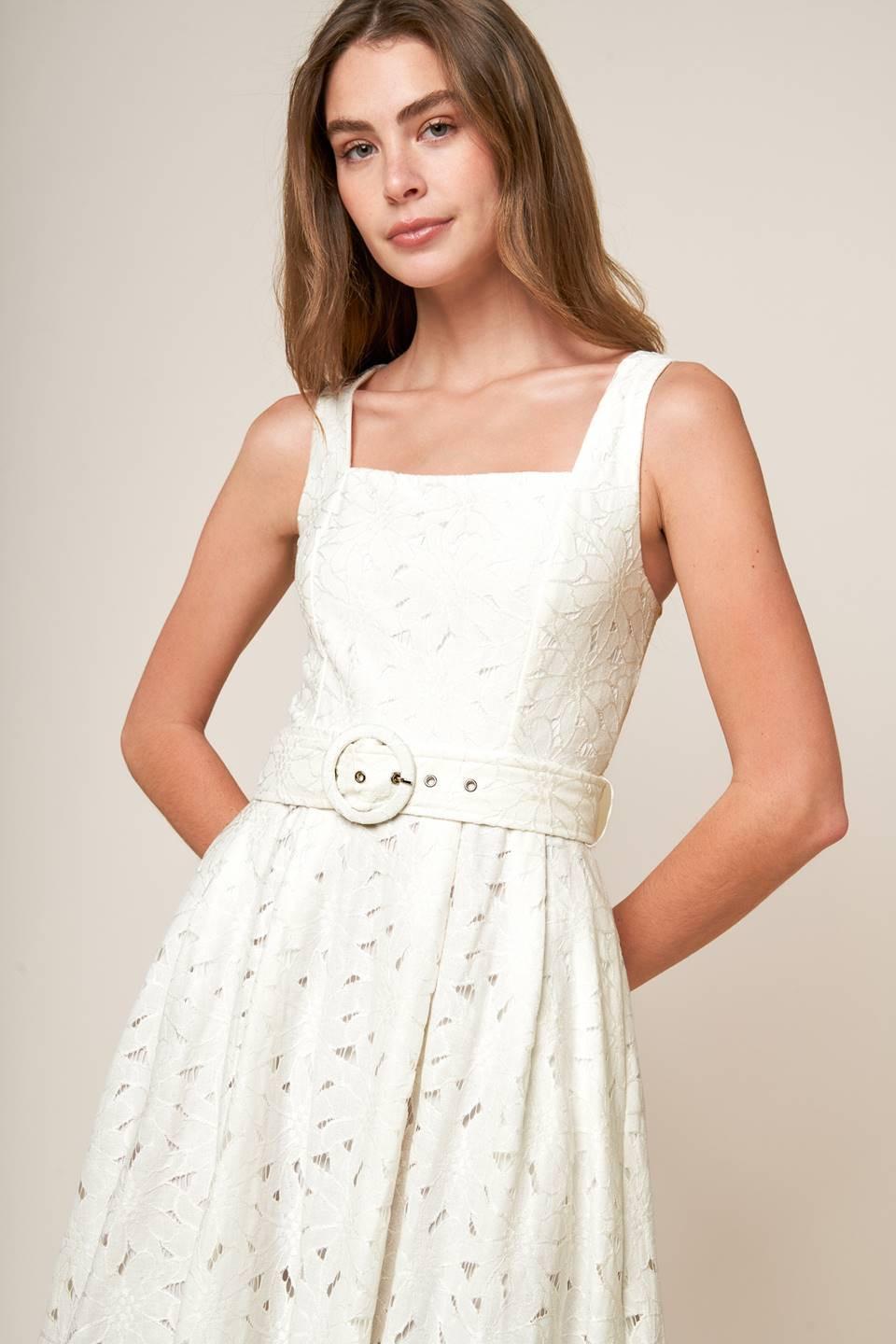 VESTIDO MIDI DE ENCAJE TEJIDO DAFFODILS & DAYDREAMS