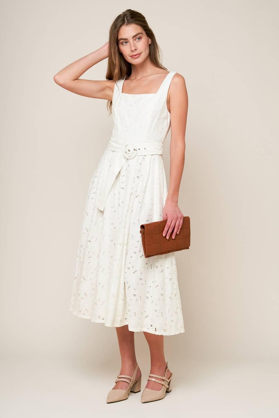 VESTIDO MIDI DE ENCAJE TEJIDO DAFFODILS & DAYDREAMS