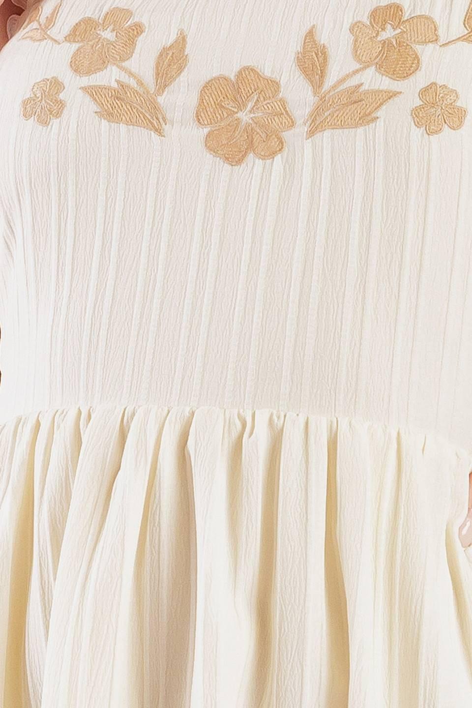 VESTIDO MIDI TEJIDO CREMA TOTAL CRUSH