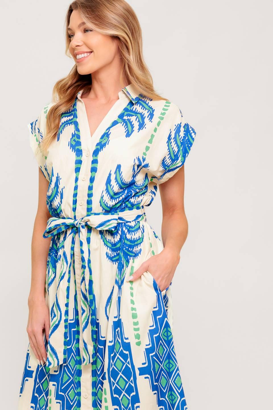 VESTIDO MIDI AZUL TEJIDO DE VOZ SUAVE