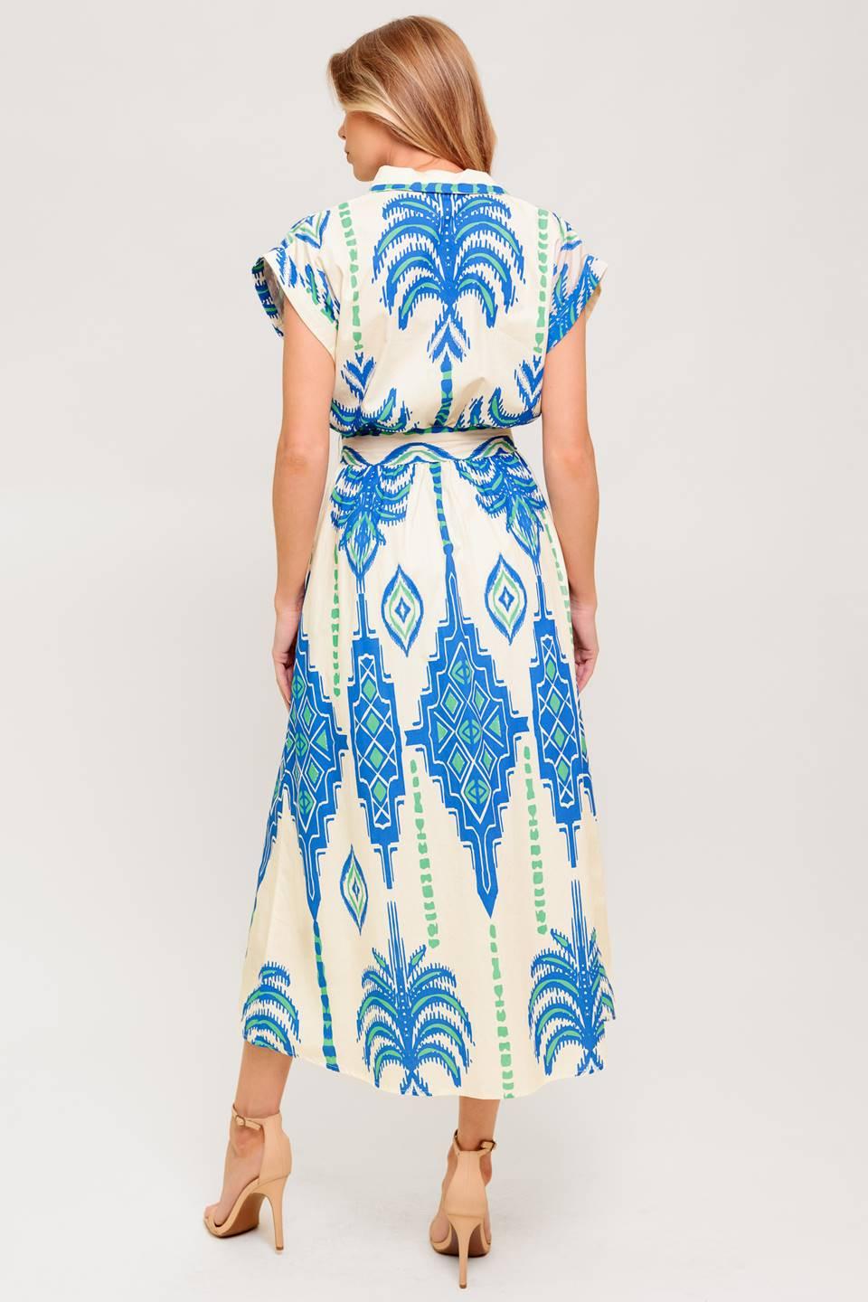 VESTIDO MIDI AZUL TEJIDO DE VOZ SUAVE
