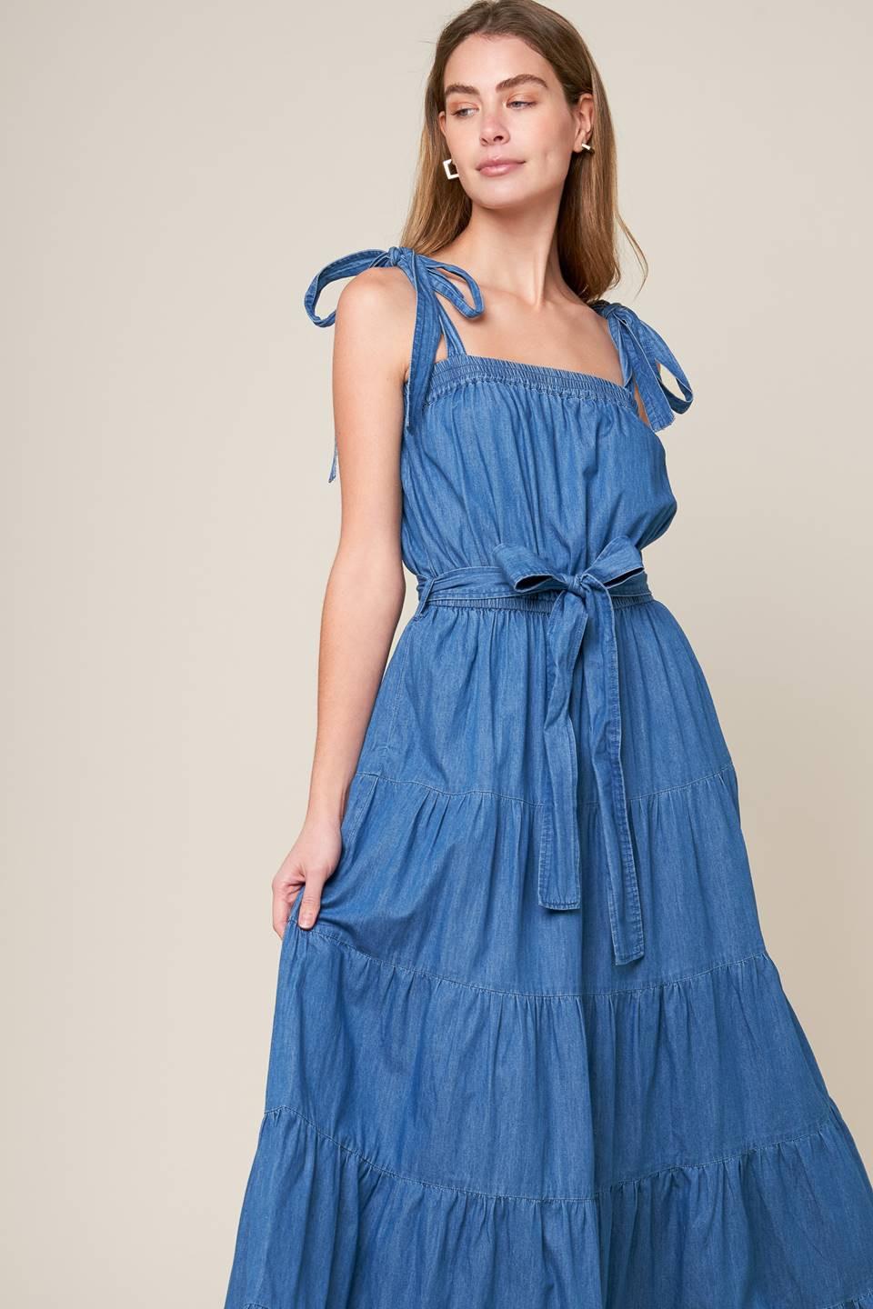 VESTIDO MAXI DE CHAMBRAY MÁS BONITO