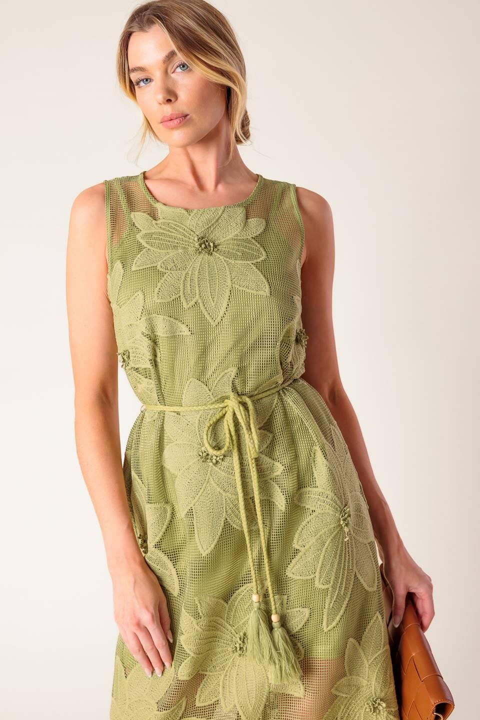 VESTIDO MIDI DE ENCAJE TEJIDO IN MY FREE TIME