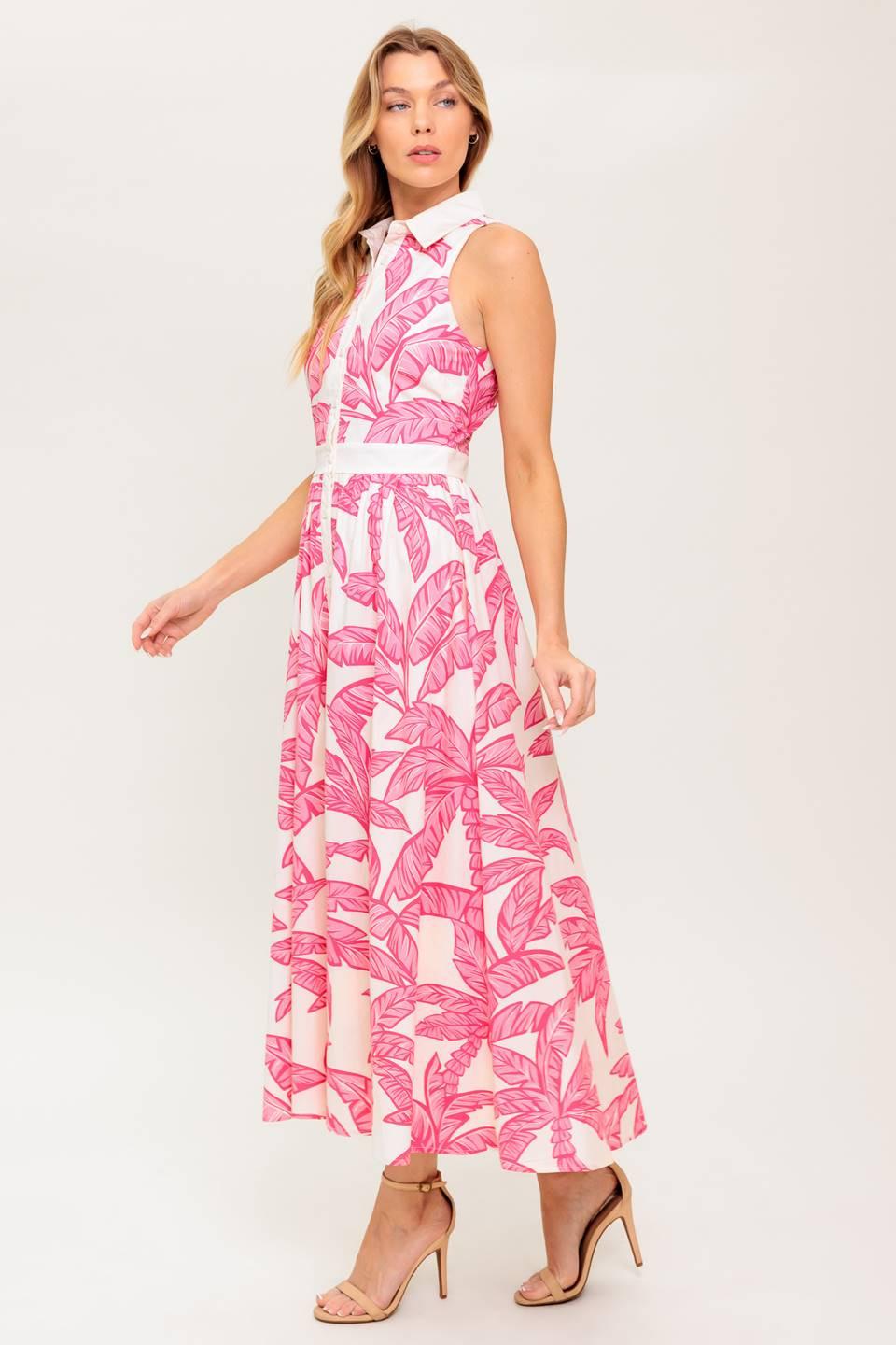 WHISPER IN BLOOM WOVEN MIDI DRESS