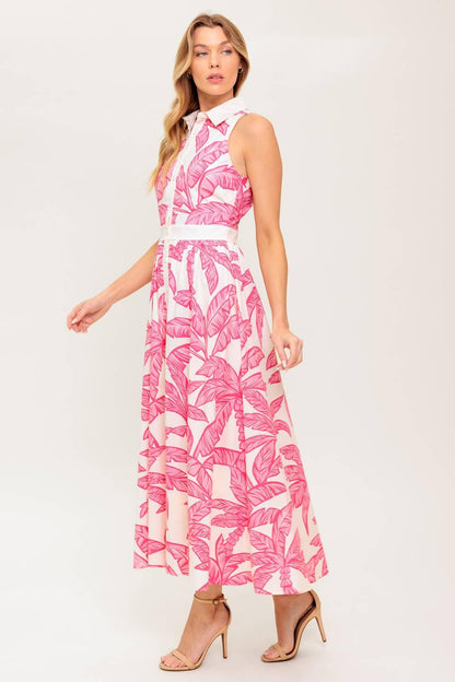 WHISPER IN BLOOM WOVEN MIDI DRESS