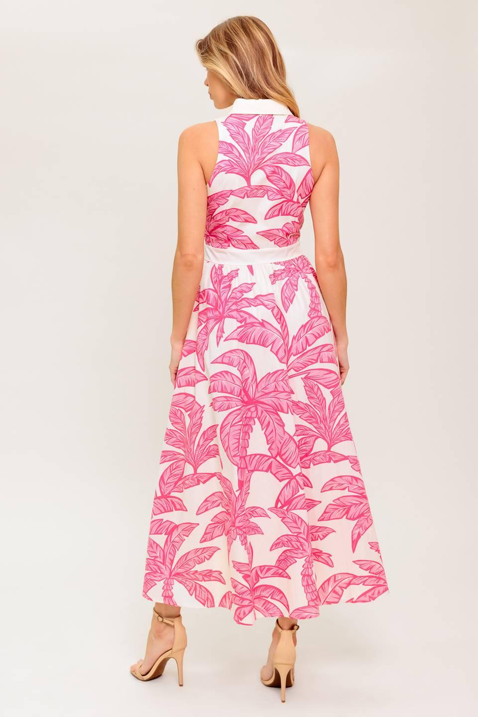WHISPER IN BLOOM WOVEN MIDI DRESS
