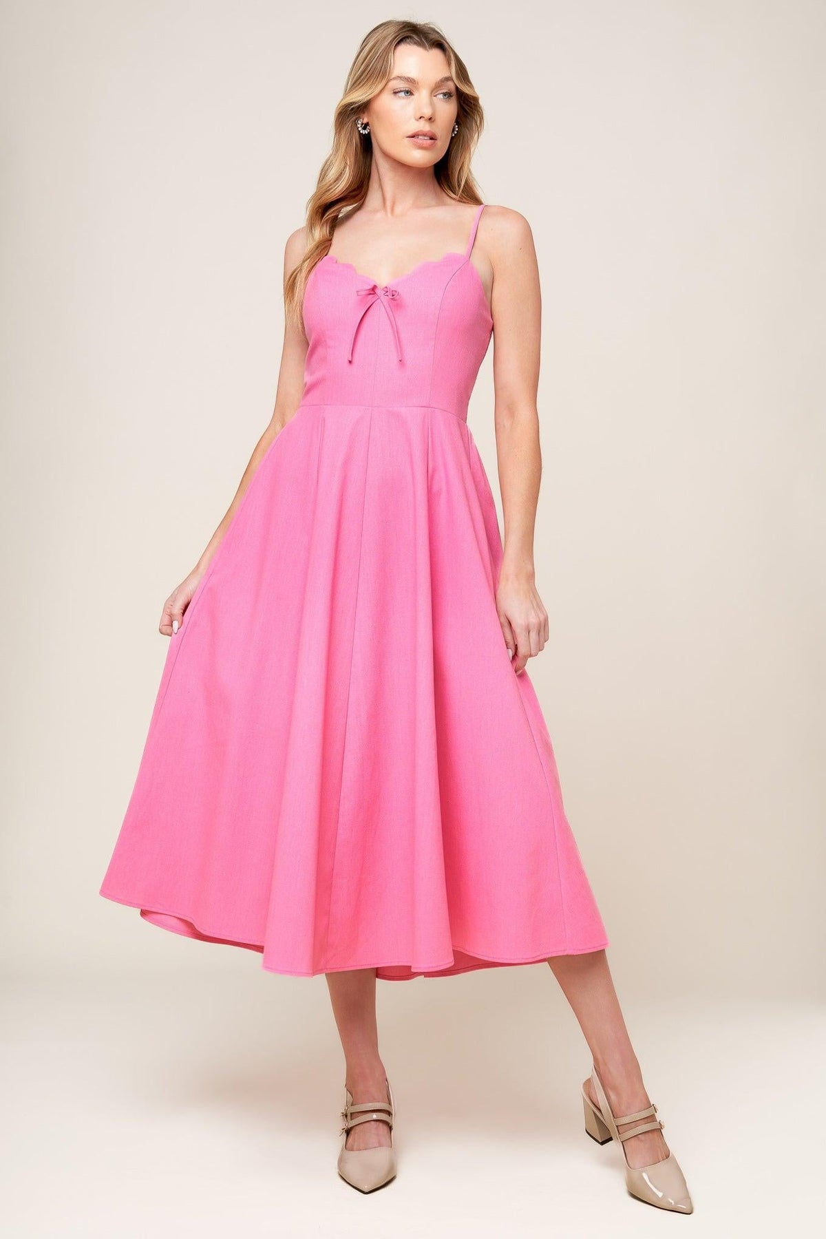 SEA EL VESTIDO MIDI TEJIDO ROSA CLARO