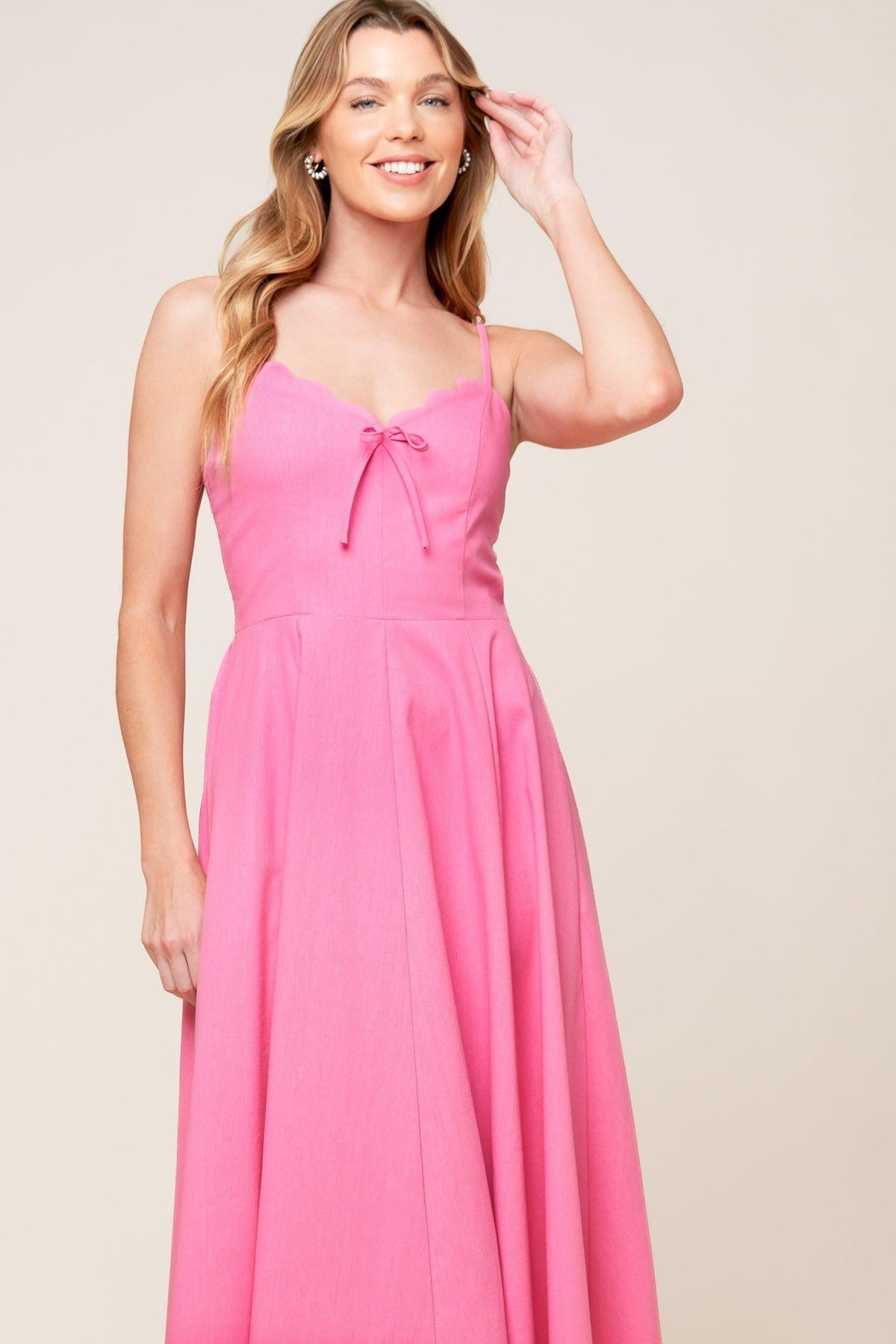 SEA EL VESTIDO MIDI TEJIDO ROSA CLARO