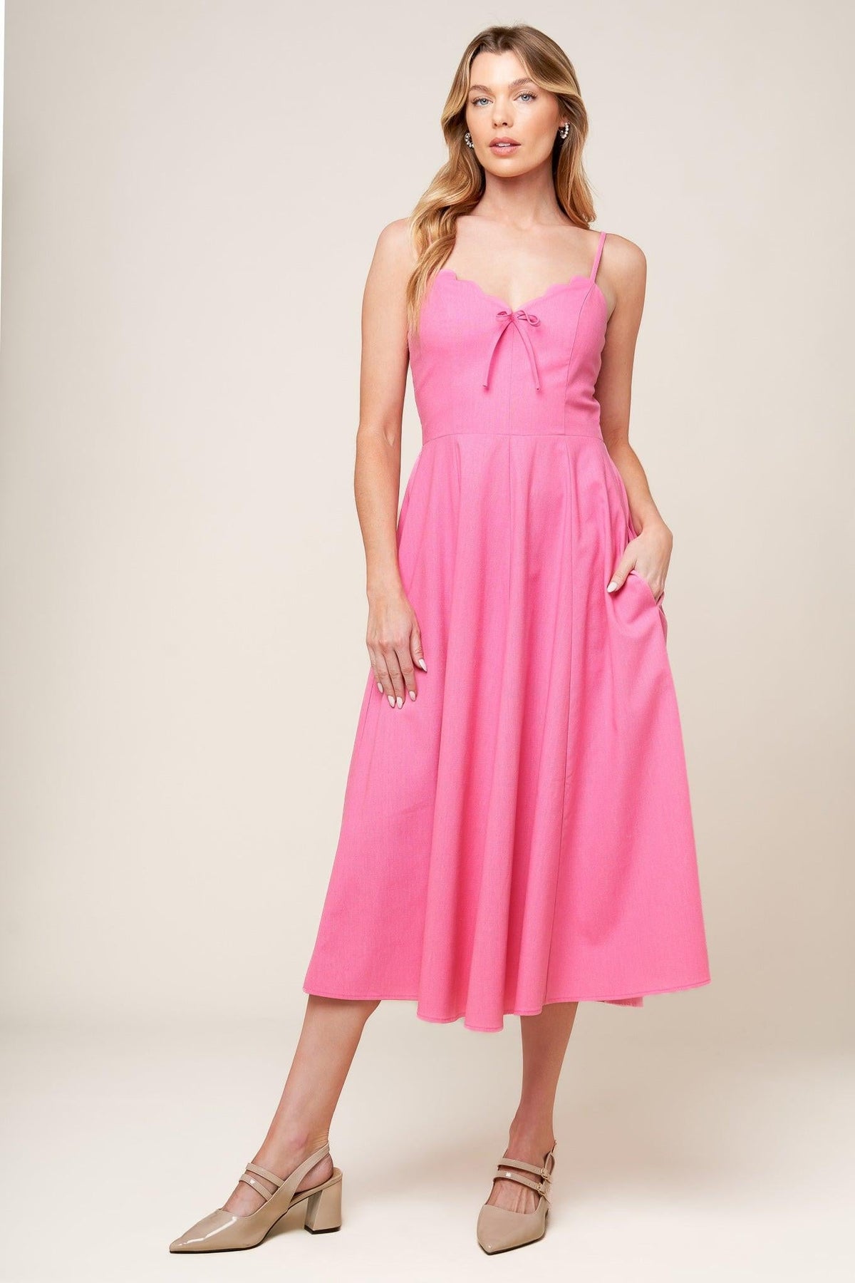SEA EL VESTIDO MIDI TEJIDO ROSA CLARO