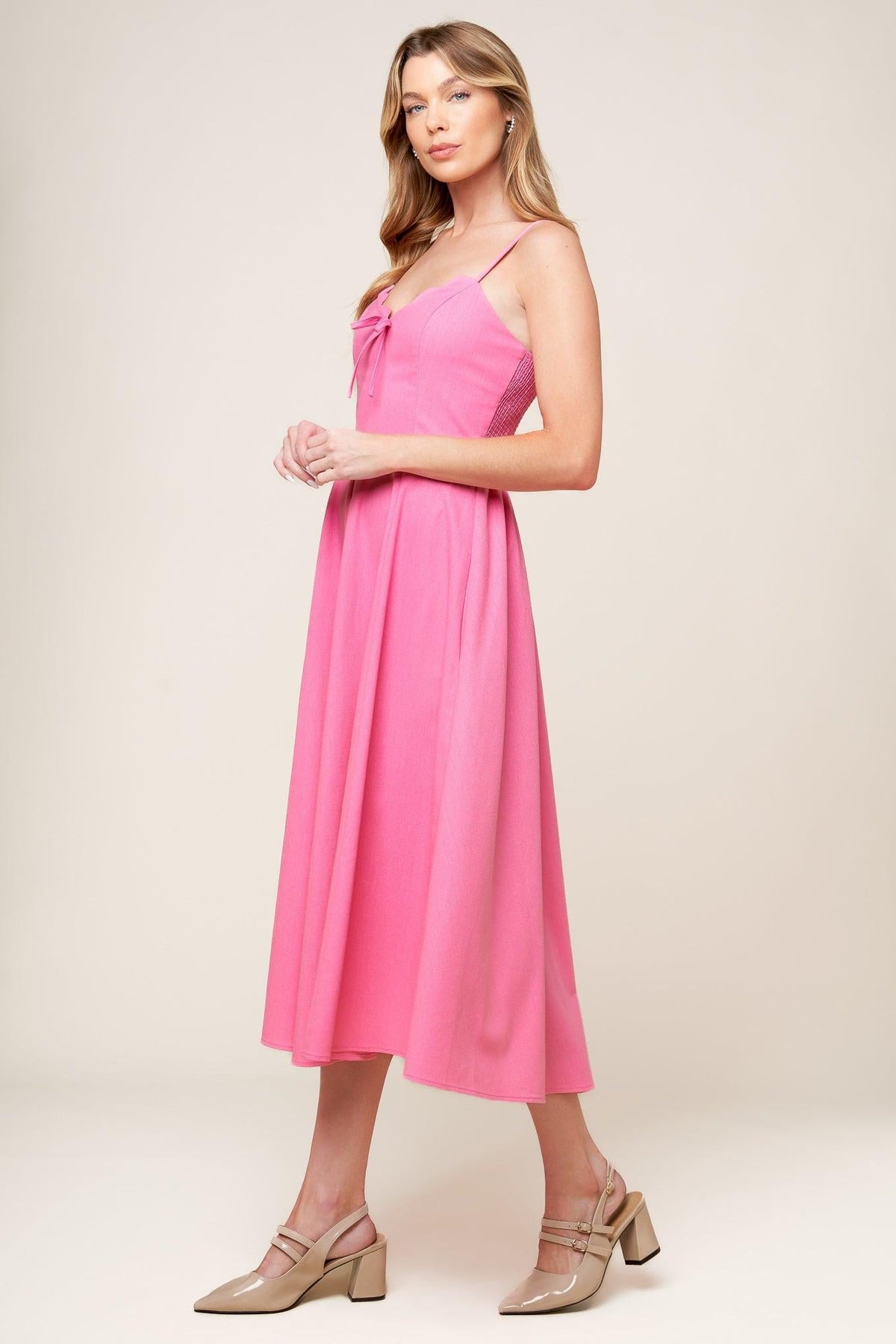 SEA EL VESTIDO MIDI TEJIDO ROSA CLARO