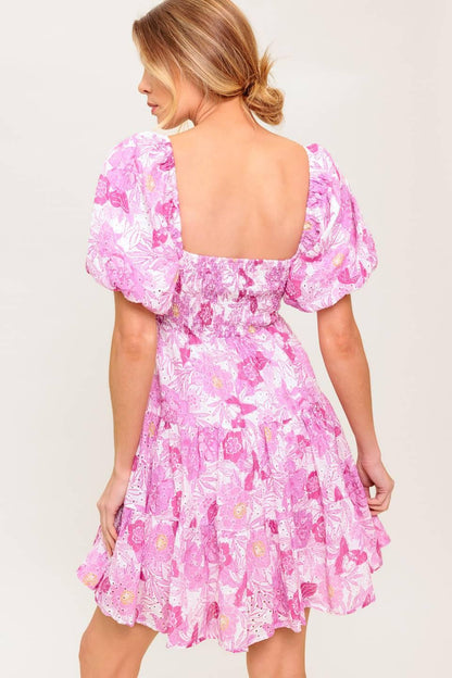 MEADOW RHYTHM WOVEN EYELET MINI DRESS