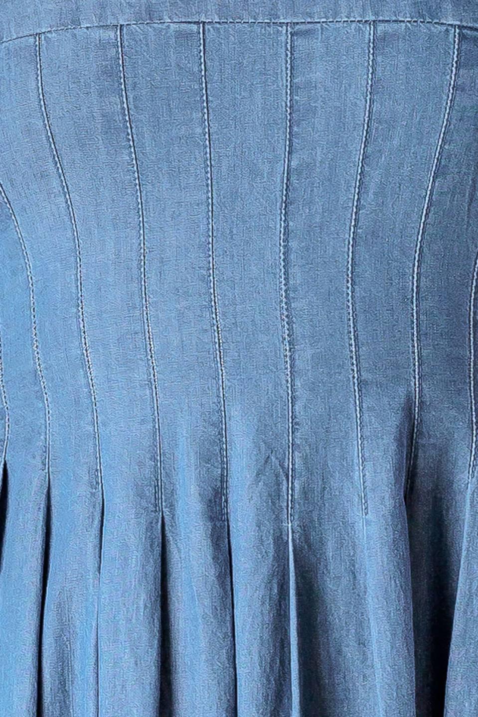 PASSIFLORA INDIGO DENIM MIDI DRESS