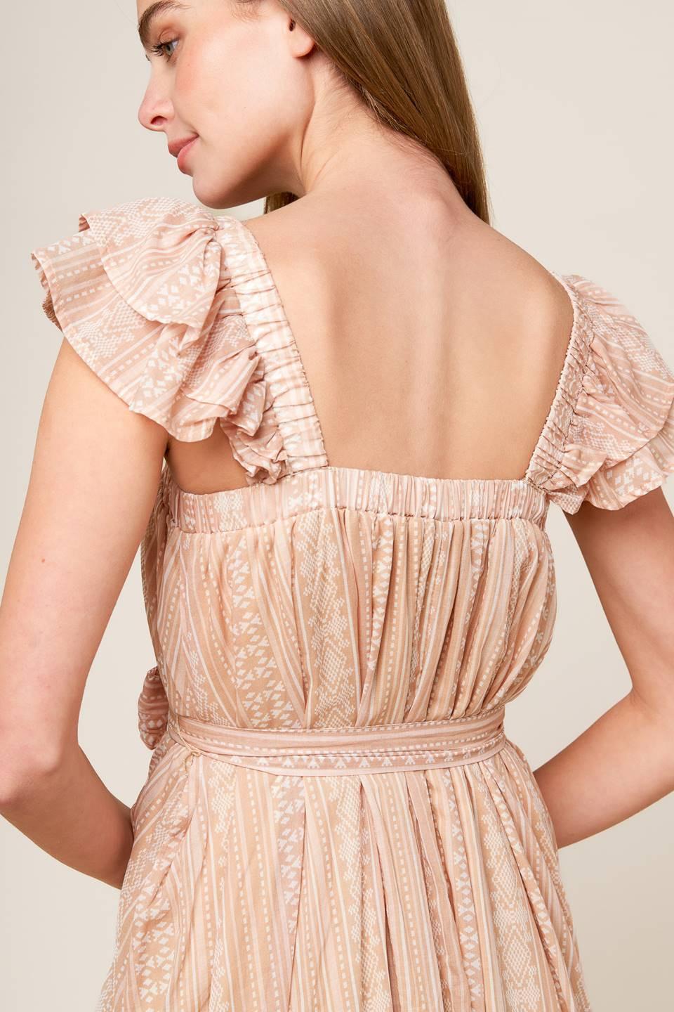 VESTIDO MIDI CON TEJIDO DE CAMPOS DE FROLIC