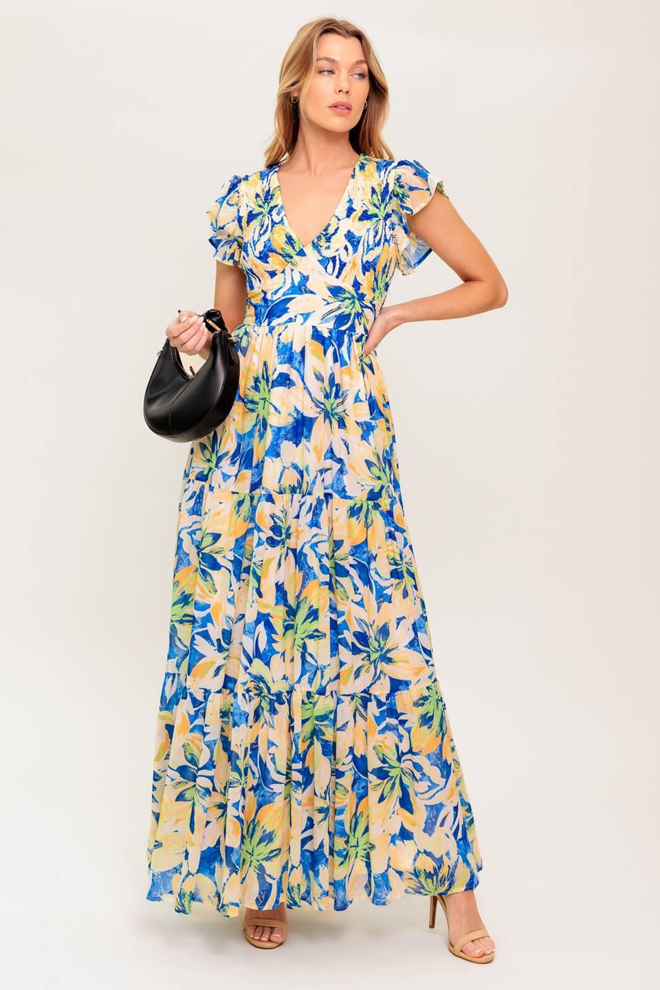 ECHOES OF YOU FLORAL WOVEN MAXI DRESS
