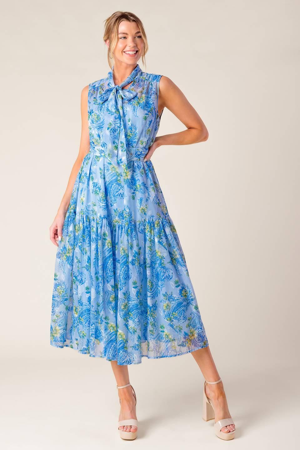 VESTIDO MIDI TEJIDO EVER AFTER AZUL ELÉCTRICO