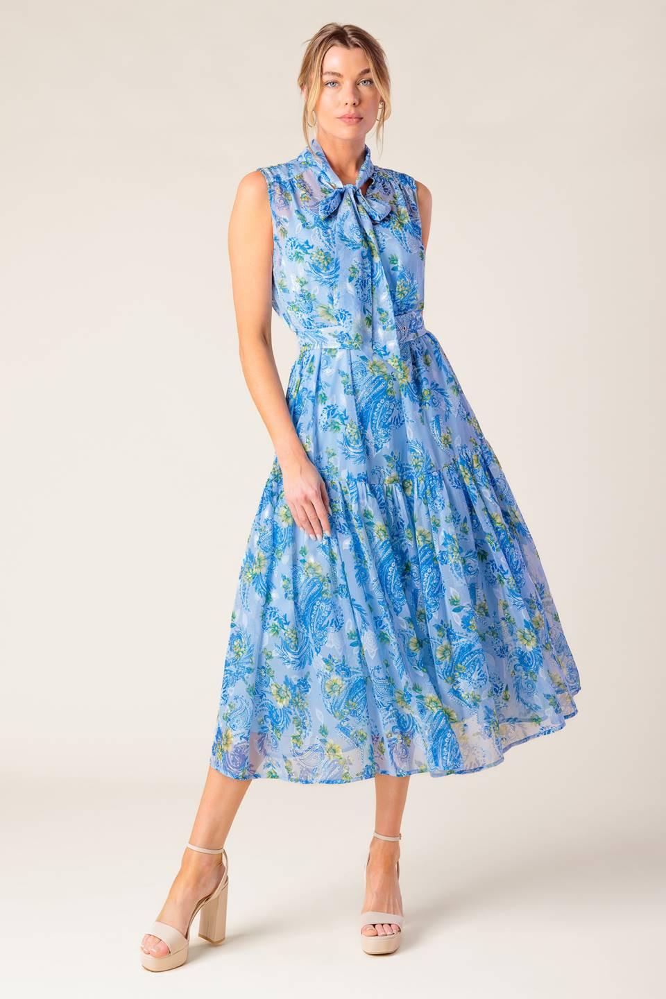 VESTIDO MIDI TEJIDO EVER AFTER AZUL ELÉCTRICO