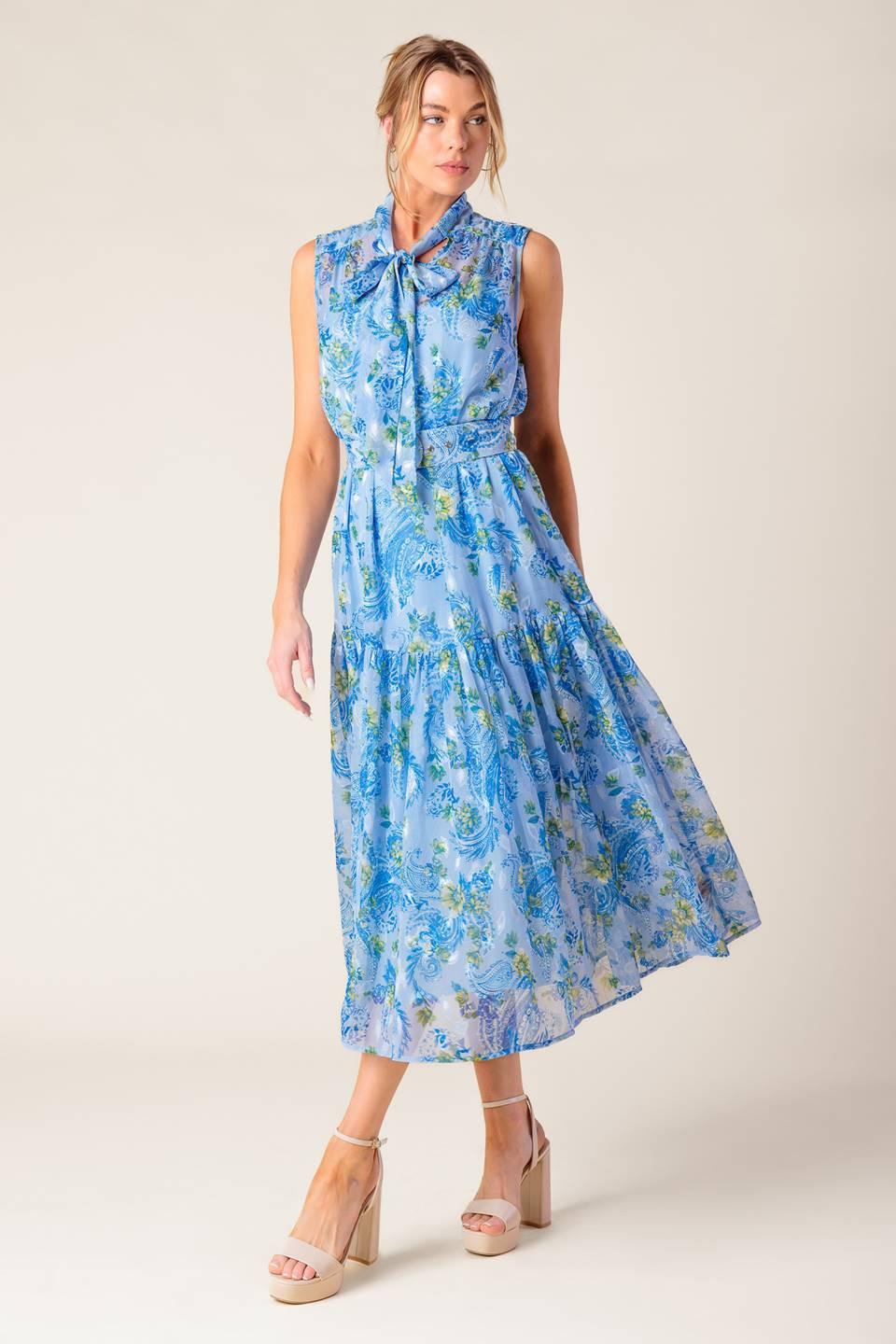 VESTIDO MIDI TEJIDO EVER AFTER AZUL ELÉCTRICO