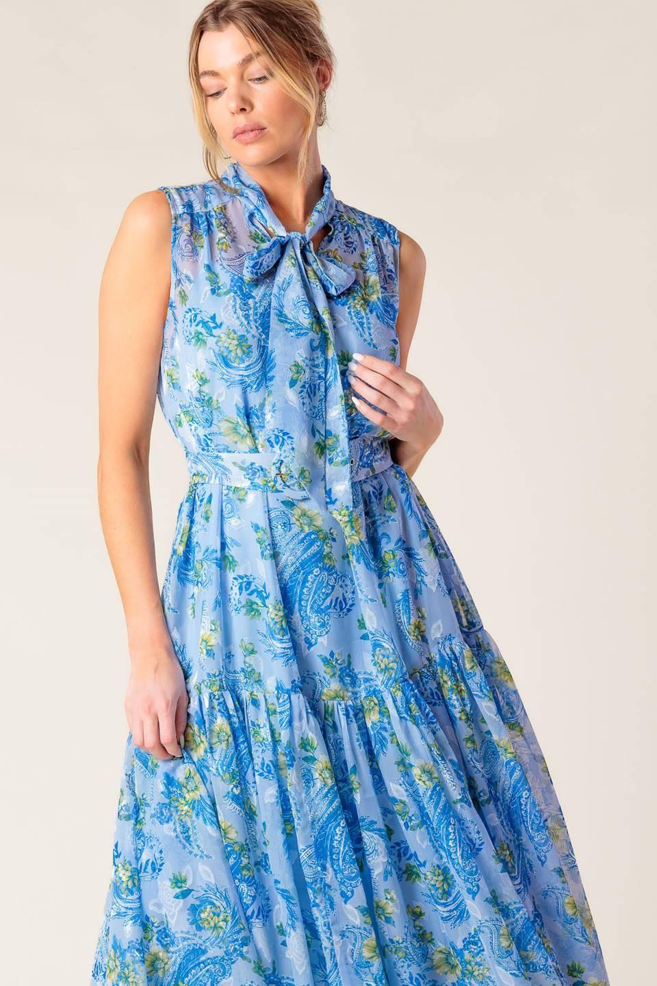 VESTIDO MIDI TEJIDO EVER AFTER AZUL ELÉCTRICO