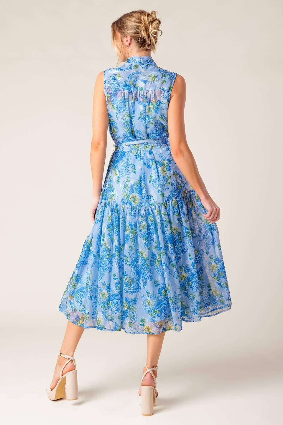 VESTIDO MIDI TEJIDO EVER AFTER AZUL ELÉCTRICO