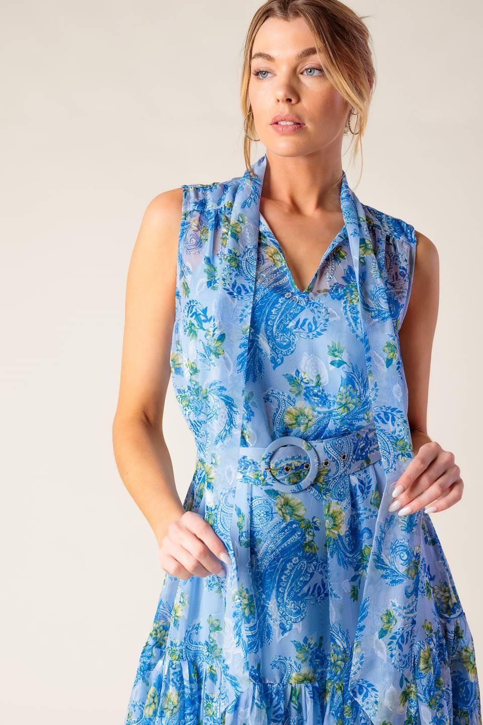 VESTIDO MIDI TEJIDO EVER AFTER AZUL ELÉCTRICO