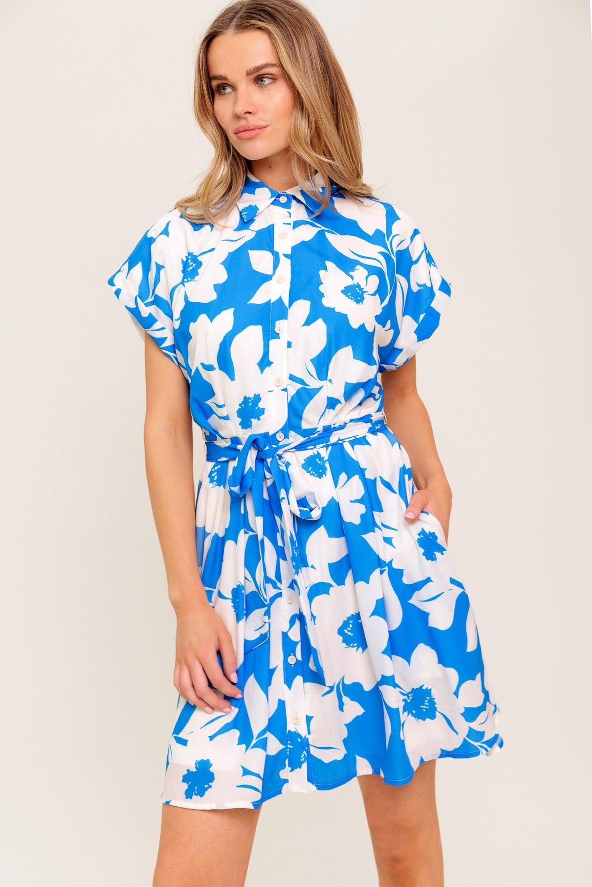 MINIVESTIDO TEJIDO AZUL CÍTRICO