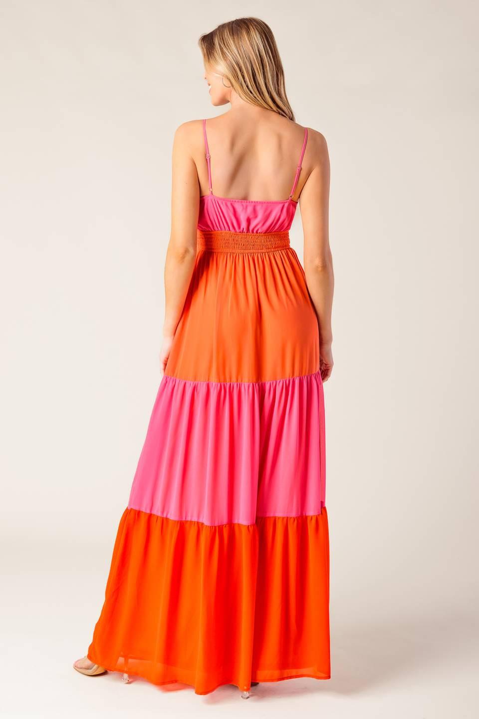 VESTIDO MAXI TEJIDO COLOR BLOCK REGAL RISE