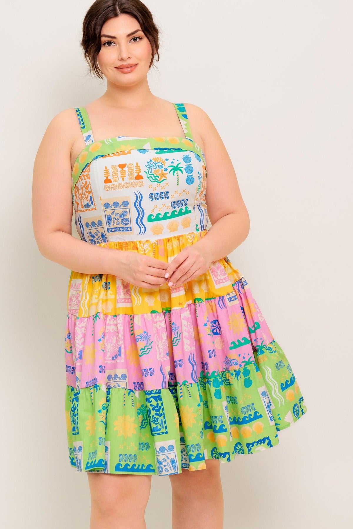 OUT OF OFFICE GREEN WOVEN MINI DRESS