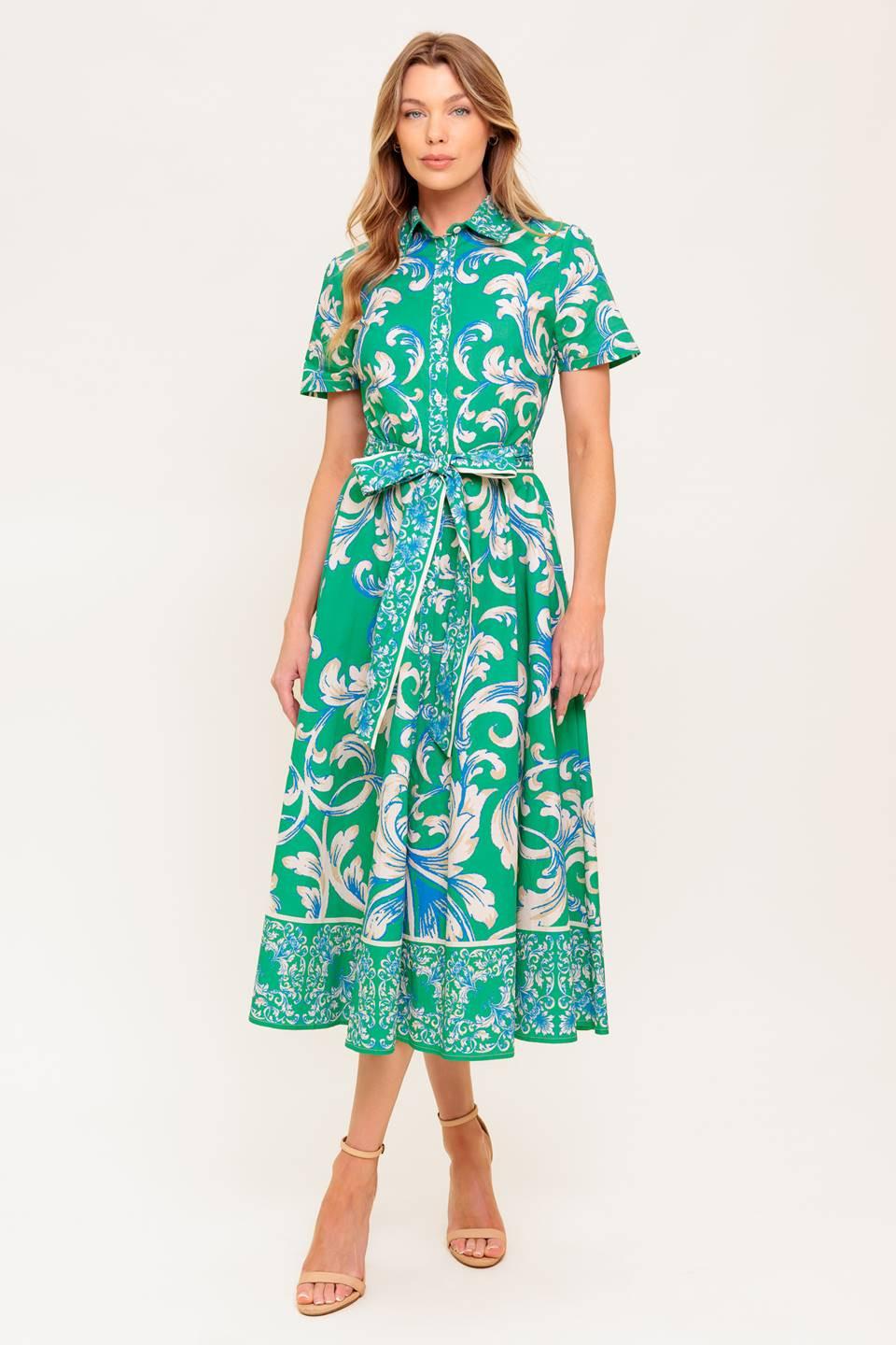 SUMMER BOUQUET WOVEN MIDI DRESS