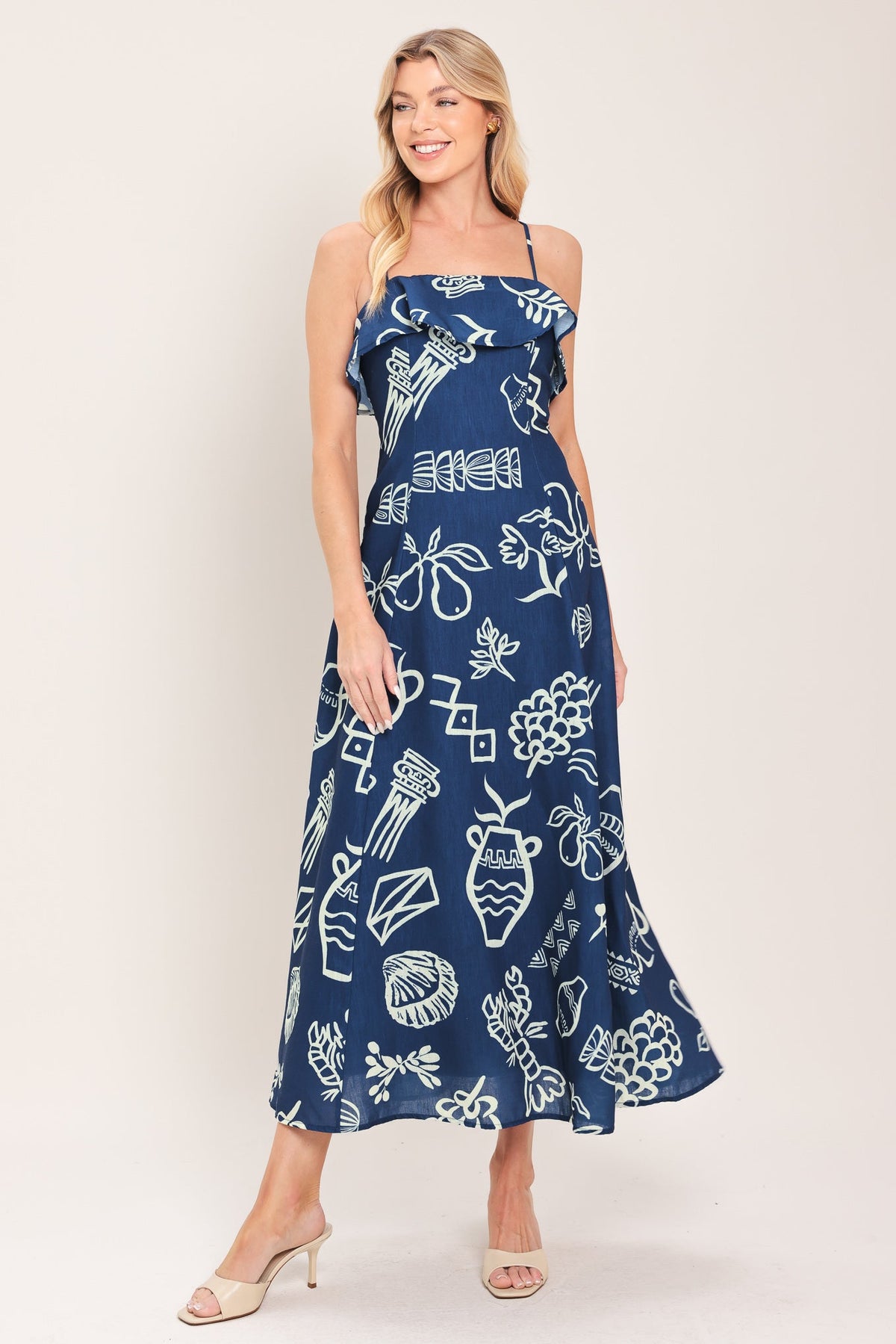 VESTIDO MIDI TEJIDO COASTAL SKETCH