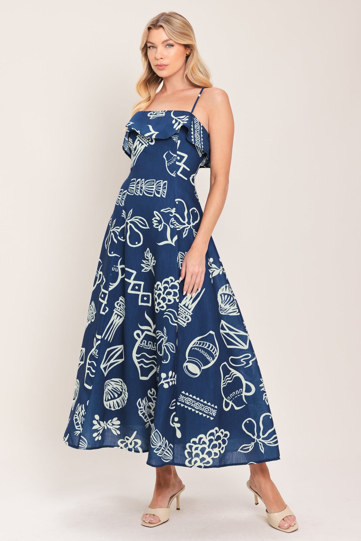 VESTIDO MIDI TEJIDO COASTAL SKETCH
