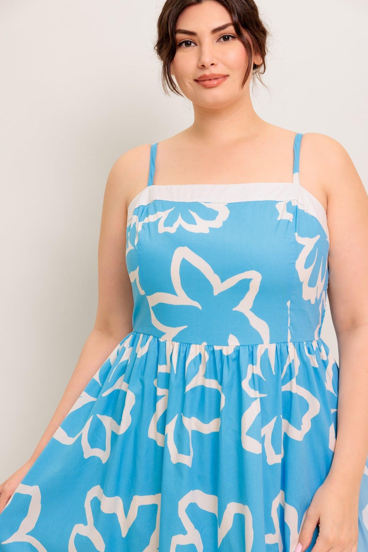VESTIDO MIDI TEJIDO AZUL SERENE PETALS