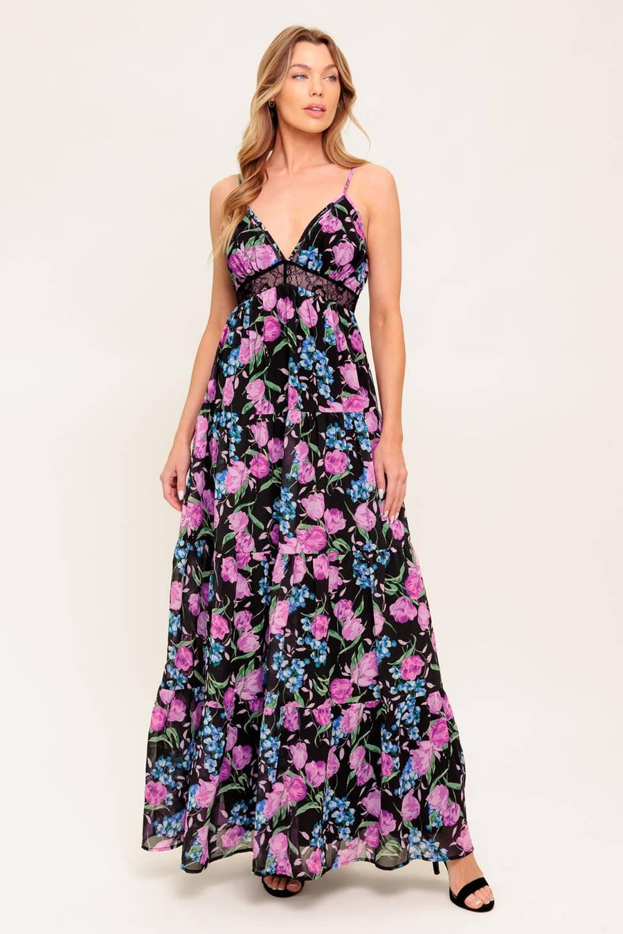 PURE SUNSHINE BLACK WOVEN MAXI DRESS
