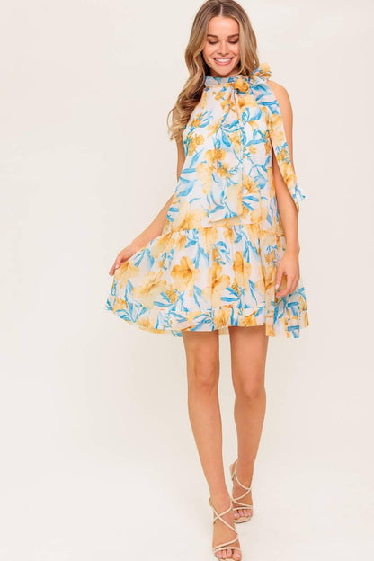 SUMMER SPELL IVORY WOVEN MINI DRESS