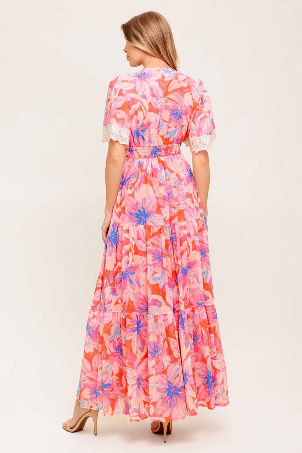 MINIMAL BLOOM WOVEN MAXI DRESS
