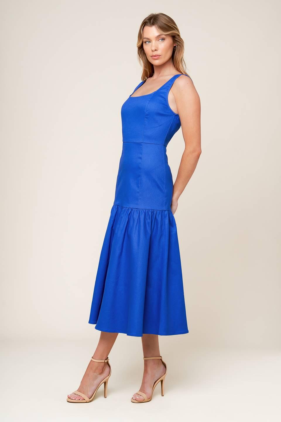 VESTIDO MIDI TEJIDO AZUL PLEASANT DREAMS