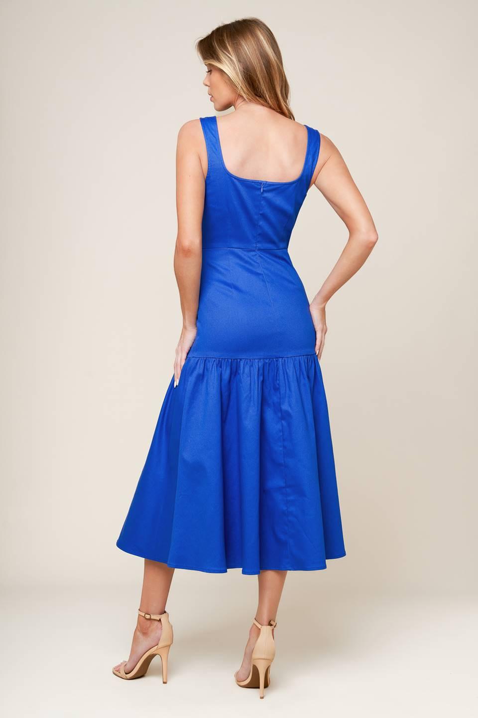 VESTIDO MIDI TEJIDO AZUL PLEASANT DREAMS