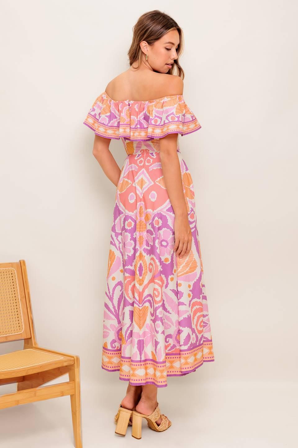VESTIDO MIDI TEJIDO DE LAVANDA CABANA DREAM