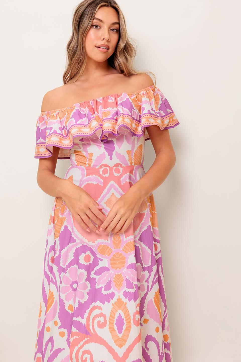 VESTIDO MIDI TEJIDO DE LAVANDA CABANA DREAM