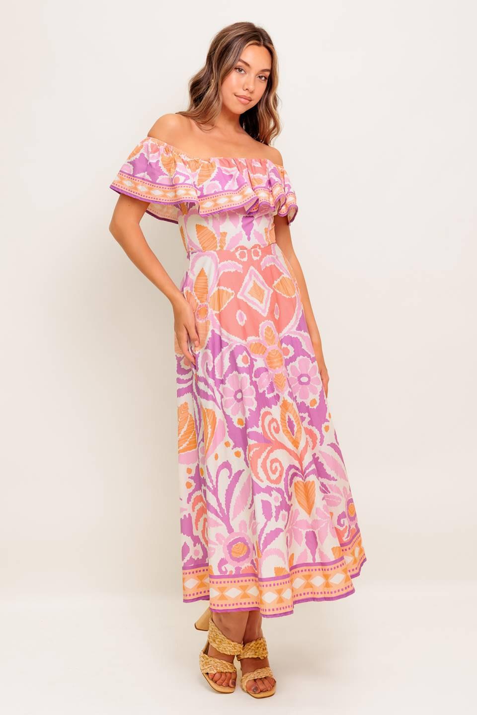 VESTIDO MIDI TEJIDO DE LAVANDA CABANA DREAM