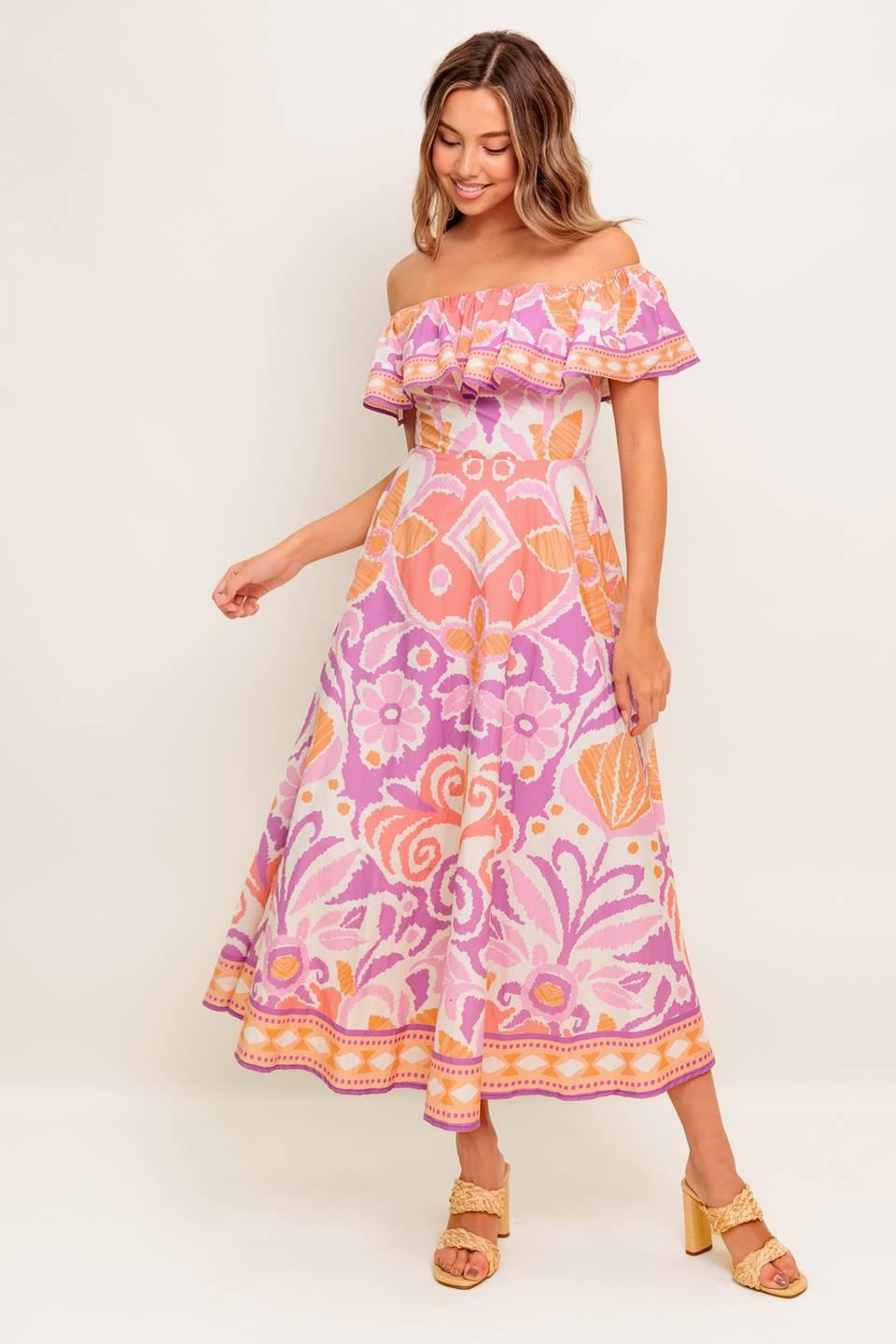 VESTIDO MIDI TEJIDO DE LAVANDA CABANA DREAM