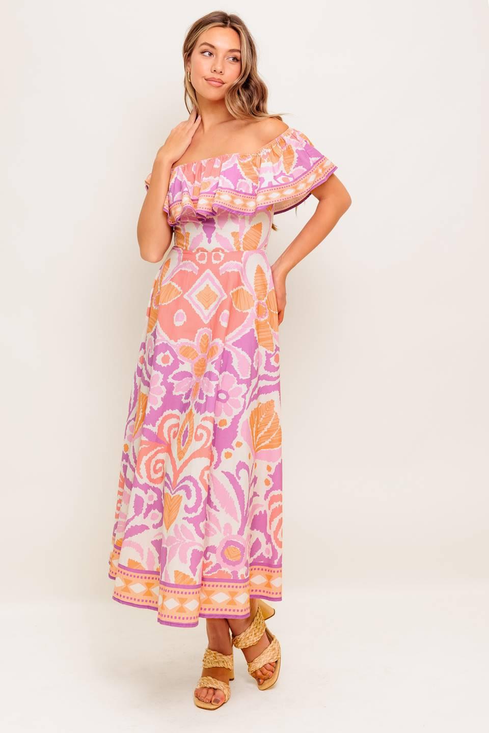 VESTIDO MIDI TEJIDO DE LAVANDA CABANA DREAM