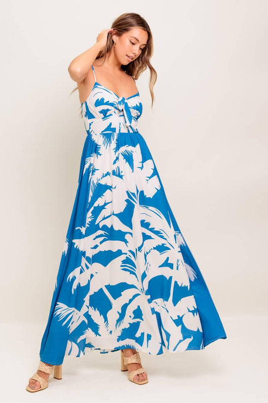 SLOW MORNINGS NAVY WOVEN MAXI DRESS