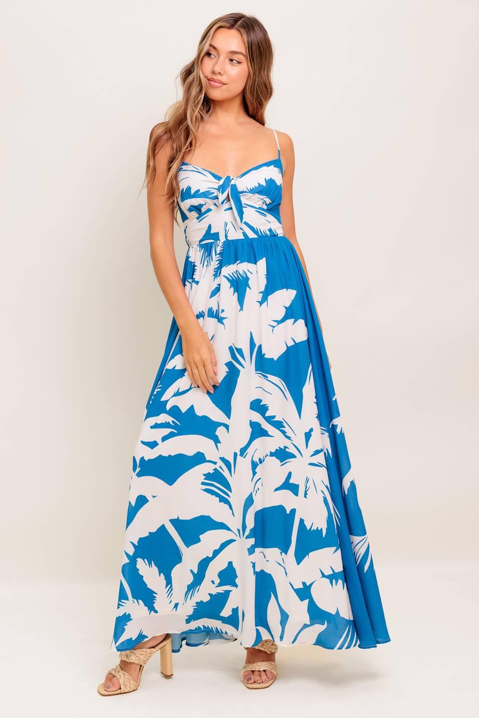 SLOW MORNINGS NAVY WOVEN MAXI DRESS