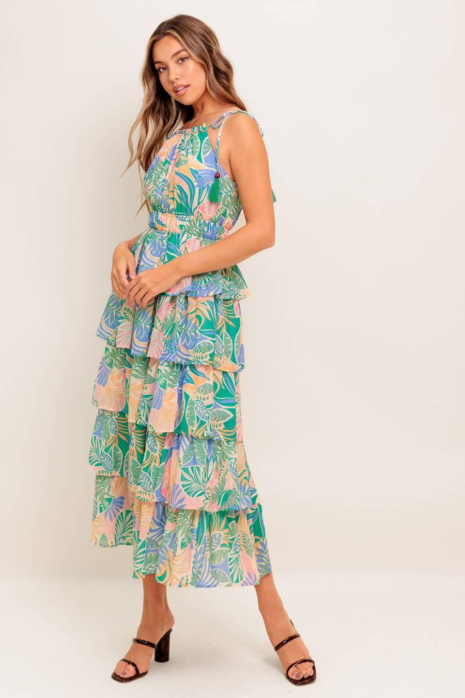 CABANA DREAMS WOVEN MIDI DRESS