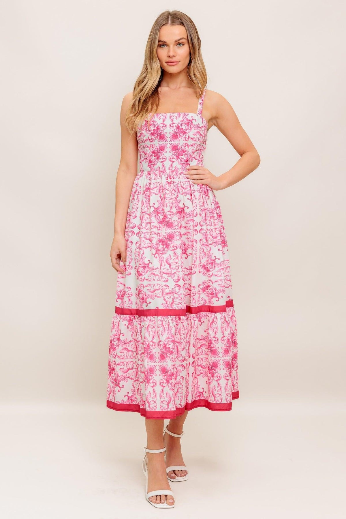 VESTIDO MIDI TEJIDO ROSÉ GARDEN
