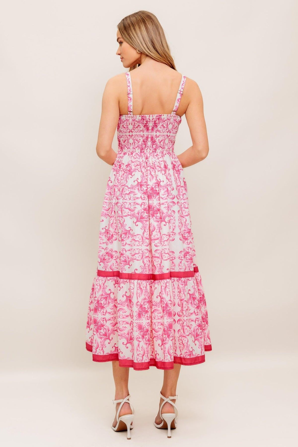 VESTIDO MIDI TEJIDO ROSÉ GARDEN