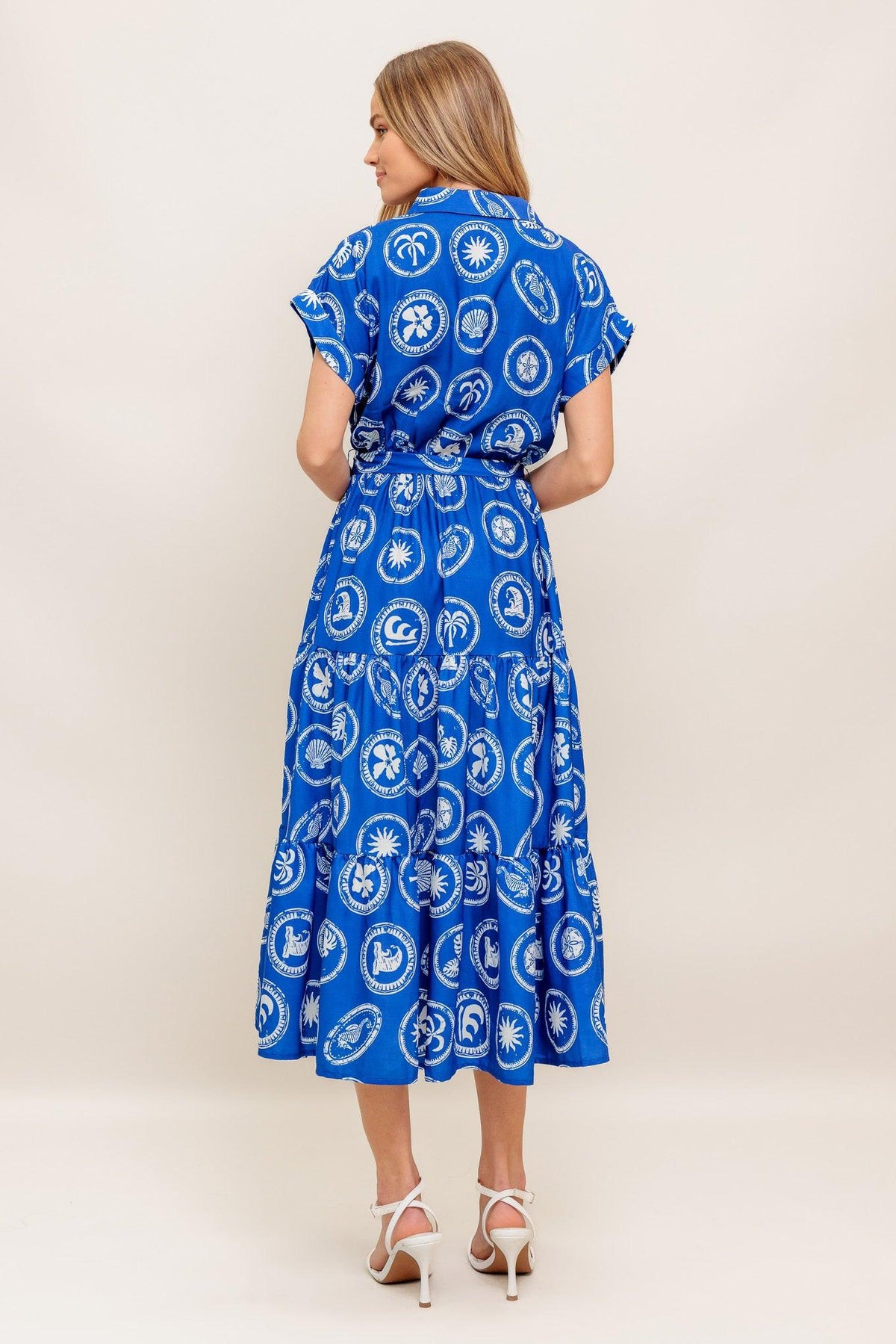 VESTIDO MIDI TEJIDO CON MEDALLÓN ISLA GRIEGA